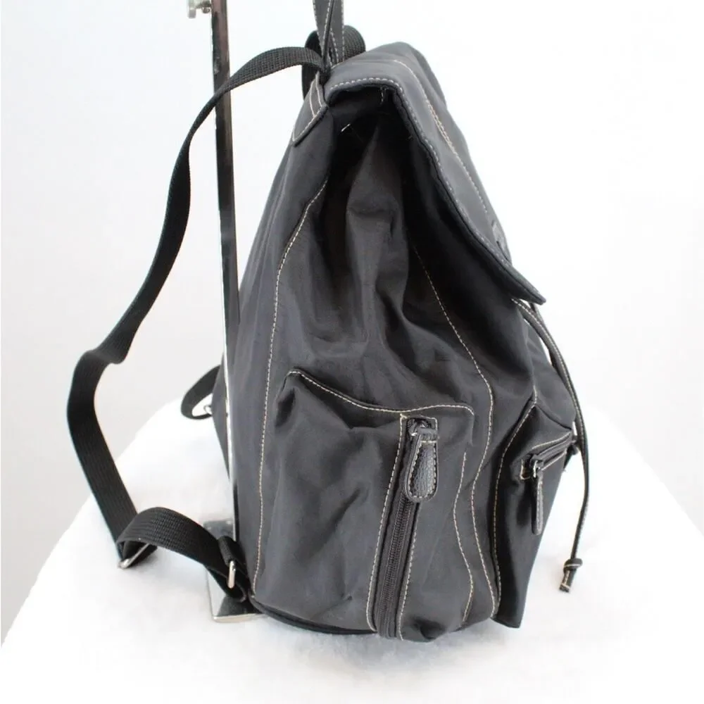 Hush Puppies Black Nylon Cargo Backpack